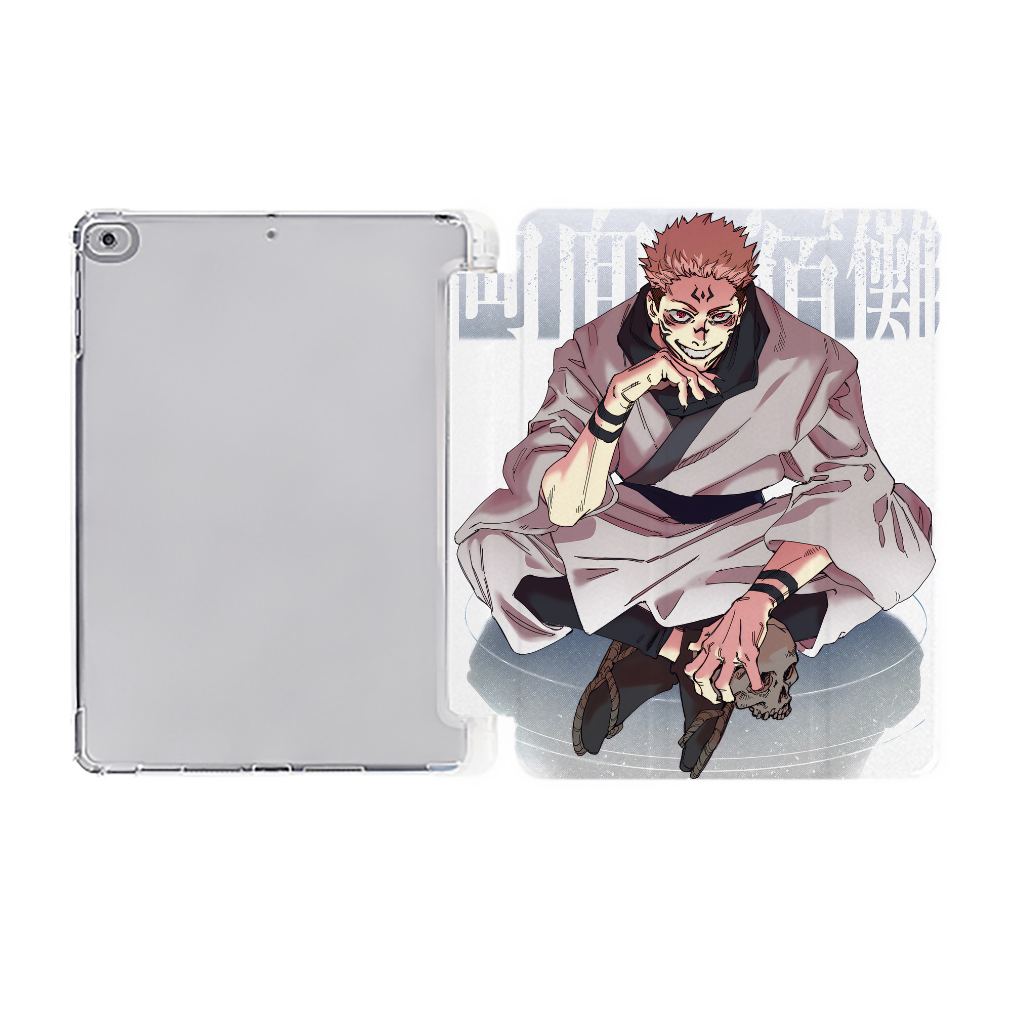 （画像用） 呪術廻戦 Jujutsu Kaisen IPad ケース ペン収納付き 三つ折りスタンド PUレザー×シリコン 対応機種9.5/10.5/10.9インチ